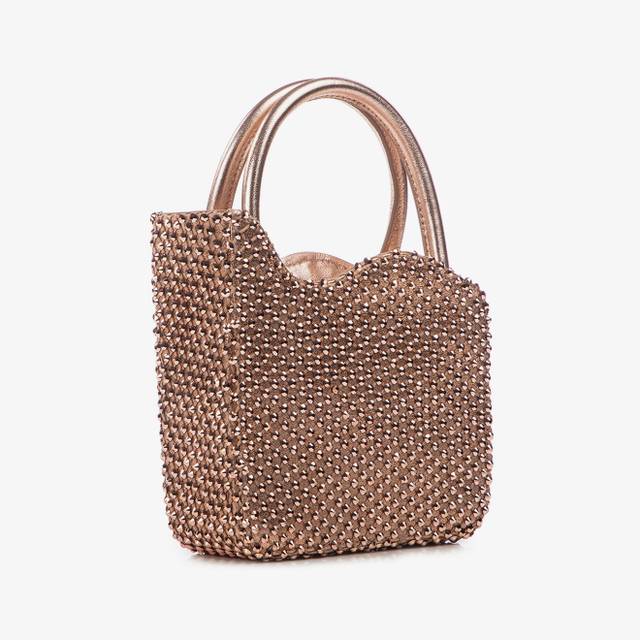 Le Silla Mini bag nappa oro rosa e Cristalli 2025