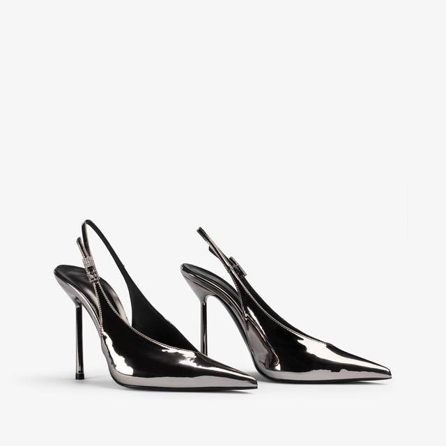 Le Silla Slingback metallizzata peltro Moda