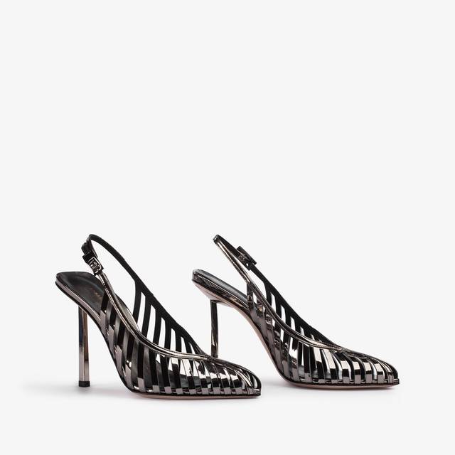 Le Silla Slingback con listini metallizzata peltro Hotsell