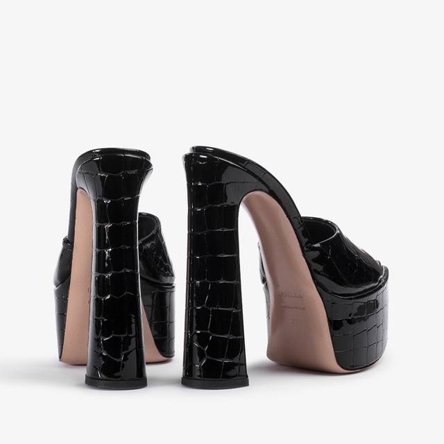 Le Silla Sandalo mule con plateau stampa cocco nero Ultimi tre giorni