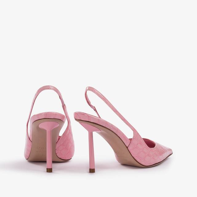 Le Silla Slingback stampa coccodrillo rosa dea Promozione