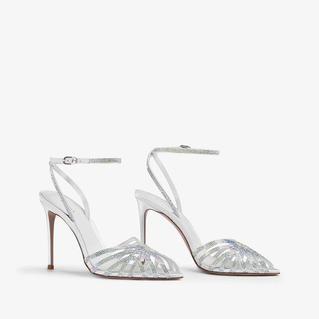 Le Silla Sandalo raso bianco carta e Cristalli Vendite Flash