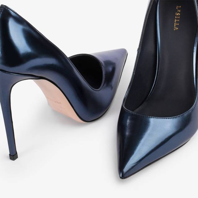 Le Silla Décolleté metallizzata blu danubio Promozione Limitata