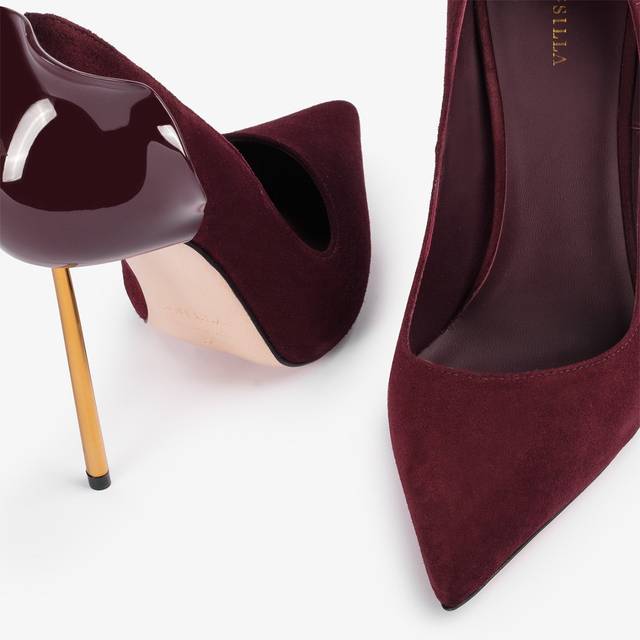 Le Silla Décolleté camoscio rossa cherry Presa