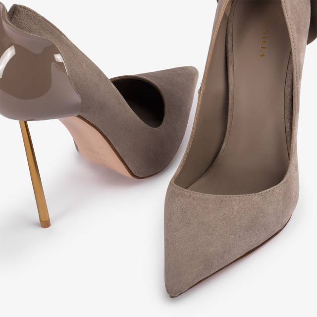 Le Silla Décolleté camoscio grigia sesamo Sconto