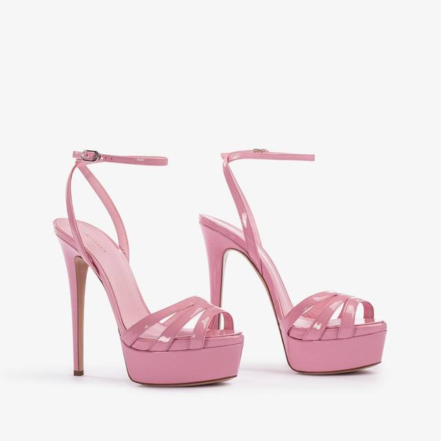 Le Silla Sandalo con plateau vernice rosa dea Economico