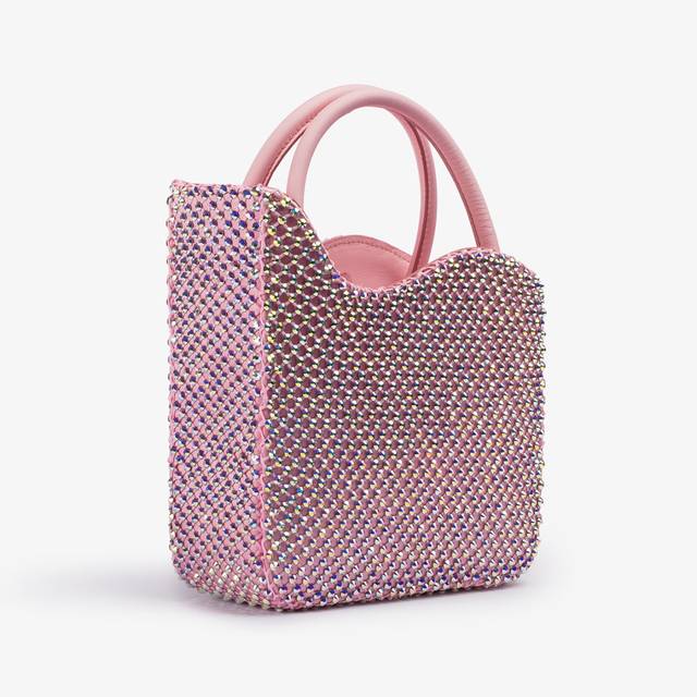 Le Silla Small bag raso rosa dea con Cristalli Outlet