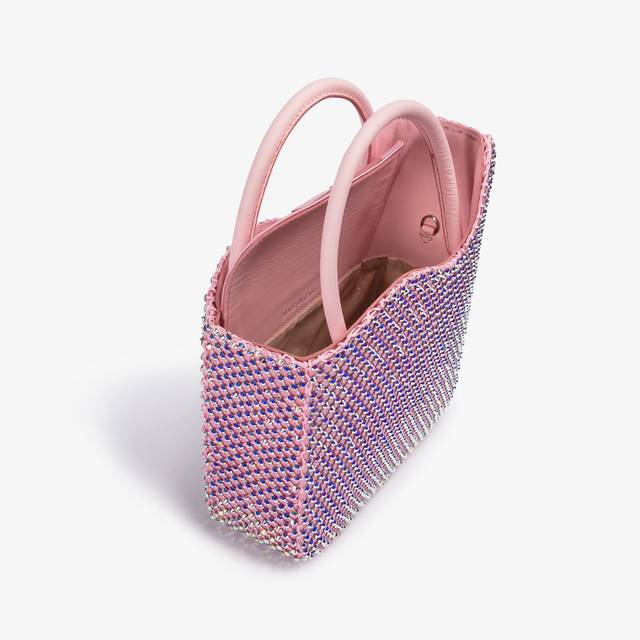 Le Silla Small bag raso rosa dea con Cristalli Outlet