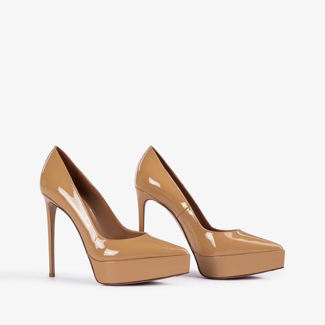 Le Silla Décolleté con plateau vernice sabbia doha Offerta Pasqua
