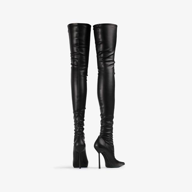 Le Silla Stivale sopra il ginocchio pelle vegan stretch nero Promozione