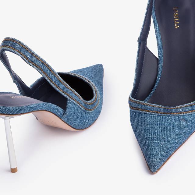 Le Silla Slingback denim blu Negozi Online