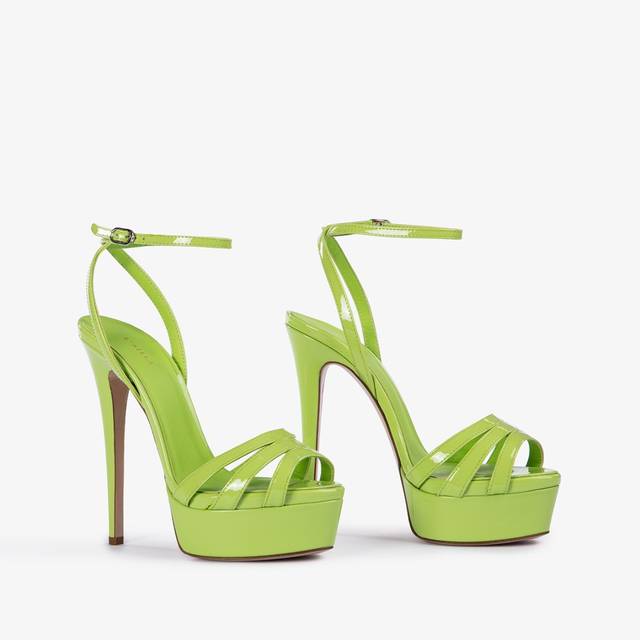 Le Silla Sandalo con plateau vernice verde apple Affare Del Giorno
