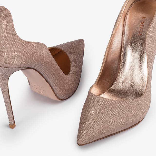 Le Silla Décolleté glitter nude skin Sottocosto