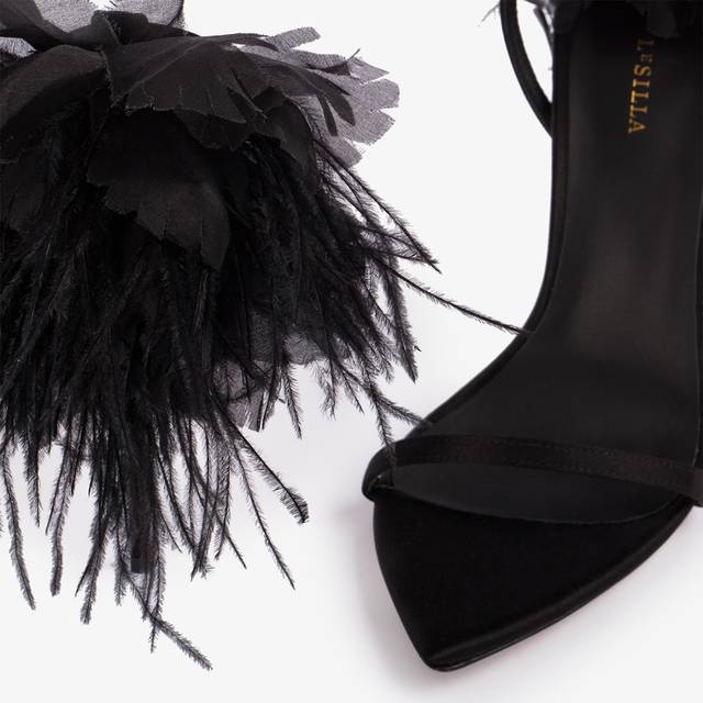 Le Silla Sandalo fiore raso nero Offerta