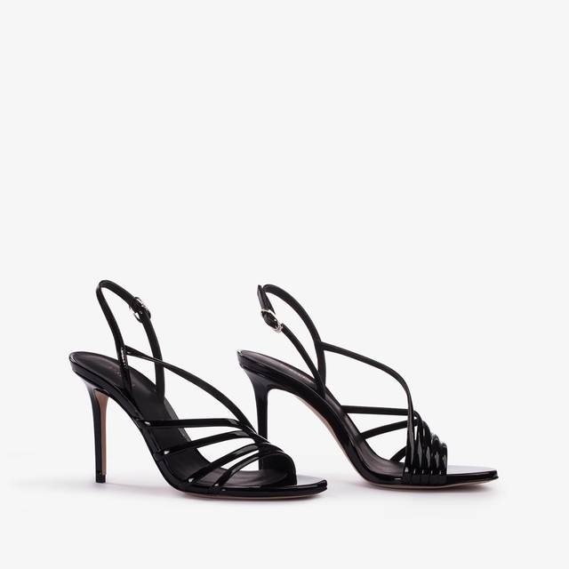 Le Silla Sandalo vernice nero In Vendita