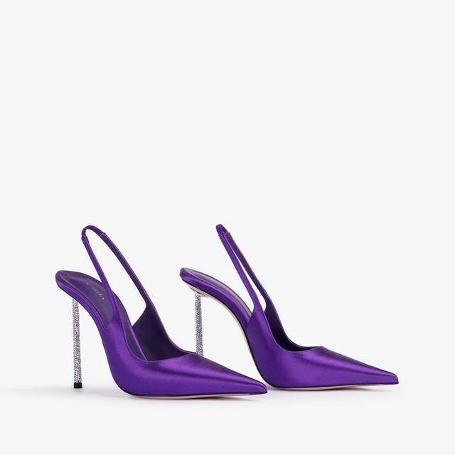 Le Silla Slingback raso viola kamala Offerta speciale della fabbrica