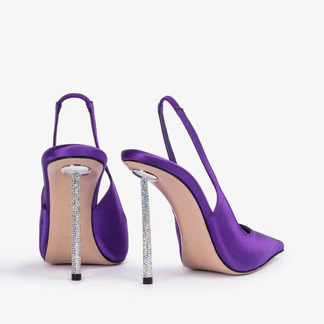 Le Silla Slingback raso viola kamala Offerta speciale della fabbrica