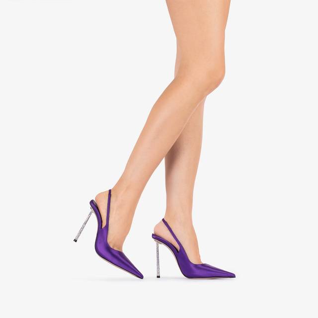 Le Silla Slingback raso viola kamala Offerta speciale della fabbrica