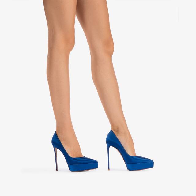 Le Silla Décolleté con plateau satin blu persia Nuovo