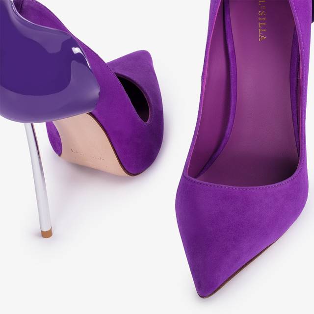 Le Silla Décolleté camoscio viola queen Qualità Garantita