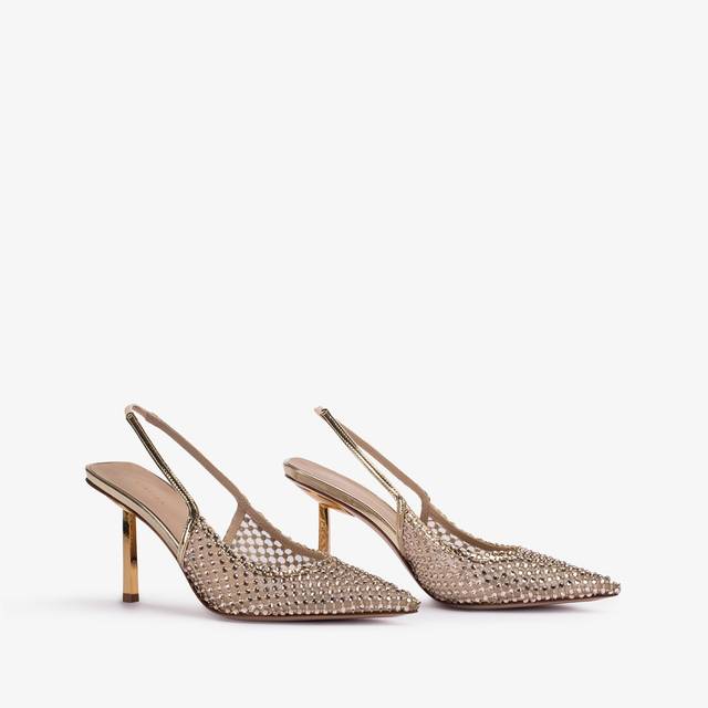 Le Silla Slingback gioiello rete e Cristalli platino Promozione Limitata