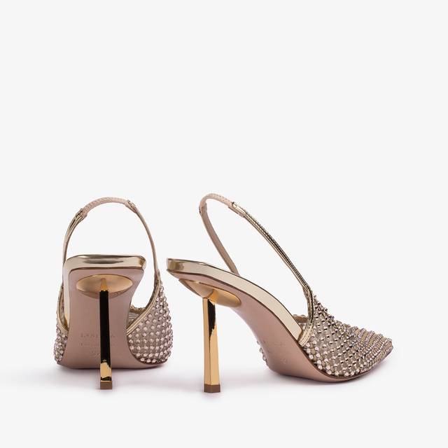 Le Silla Slingback gioiello rete e Cristalli platino Promozione Limitata