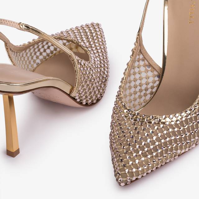 Le Silla Slingback gioiello rete e Cristalli platino Promozione Limitata