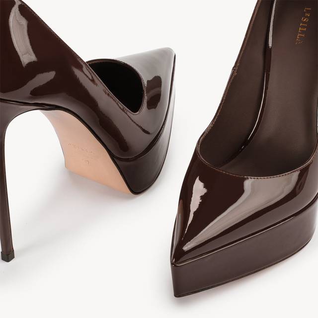Le Silla Décolleté con plateau vernice marrone fondente Affare Del Giorno