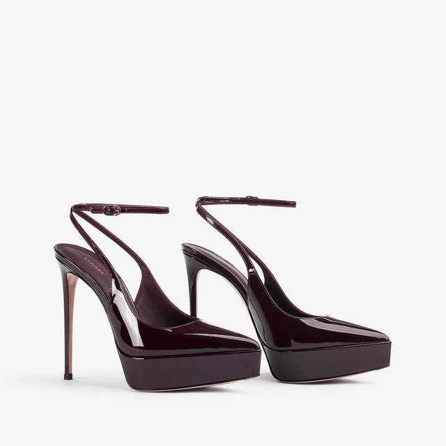Le Silla Slingback con plateau vernice rossa cherry Prezzo Ridotto