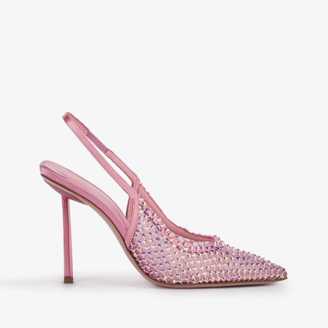 Le Silla Slingback gioiello rete rosa dea e Cristalli Saldi Di Fabbrica