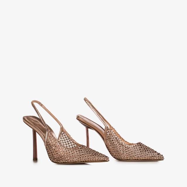 Le Silla Slingback gioiello rete oro rosa Negozio