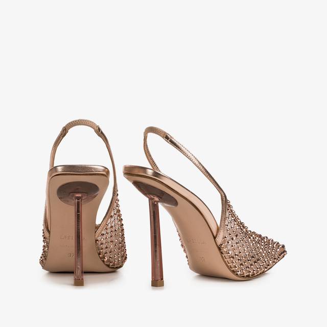 Le Silla Slingback gioiello rete oro rosa Negozio