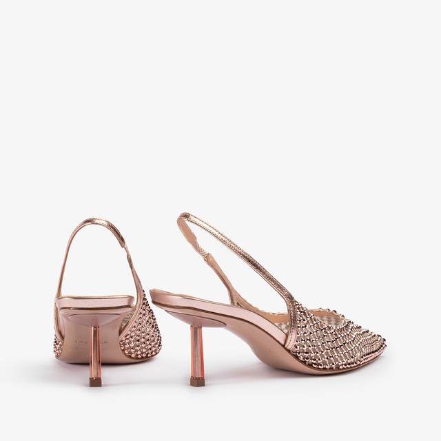 Le Silla Slingback gioiello rete oro rosa In Saldo