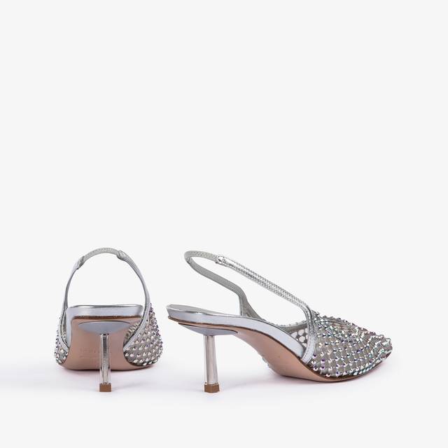 Le Silla Slingback gioiello rete argento eclissi Nuova