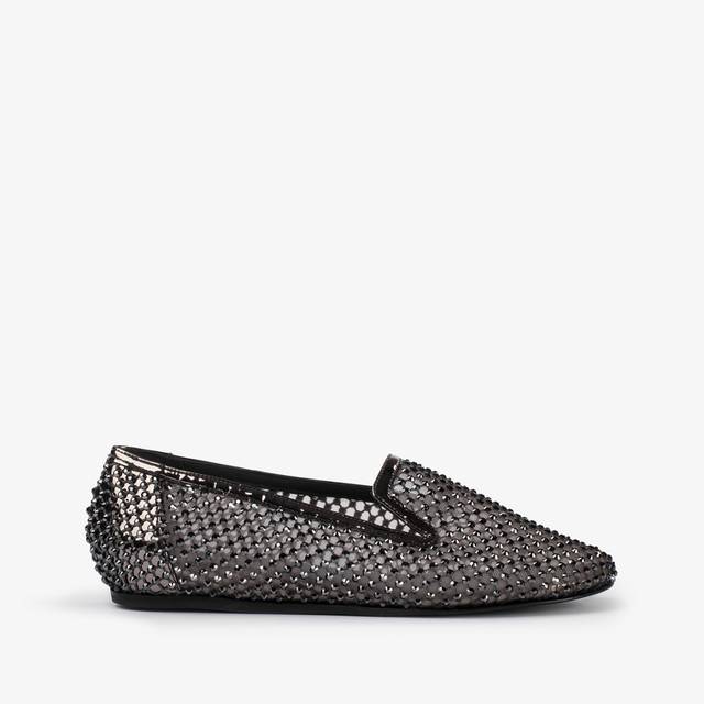 Le Silla Slipper gioiello rete e Cristalli peltro Nuovo