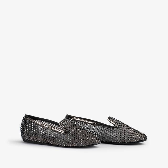 Le Silla Slipper gioiello rete e Cristalli peltro Nuovo