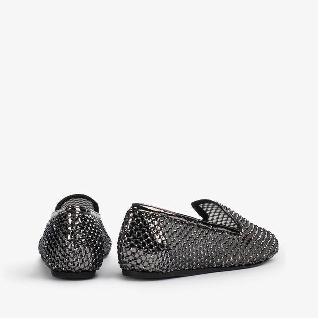 Le Silla Slipper gioiello rete e Cristalli peltro Nuovo