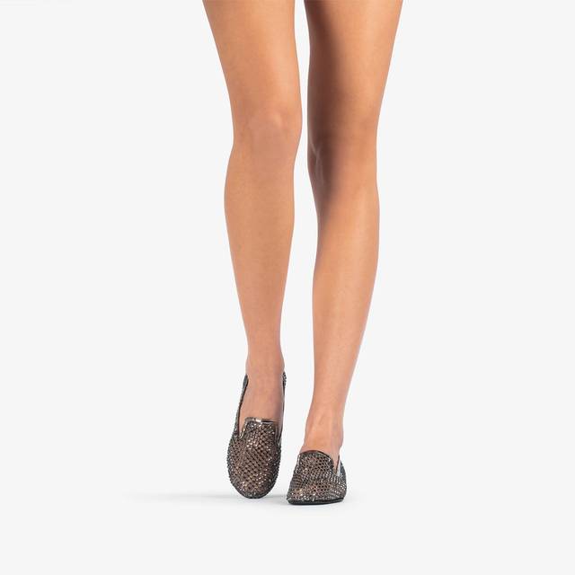 Le Silla Slipper gioiello rete e Cristalli peltro Nuovo