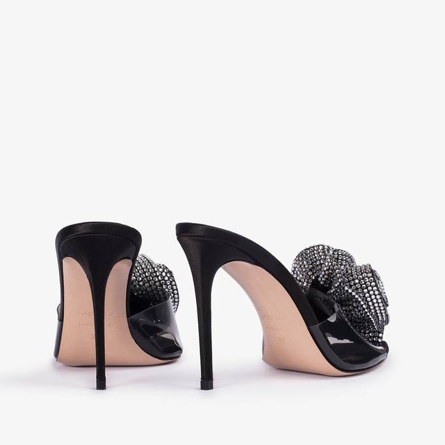 Le Silla Sandalo raso e plexy nero e Cristalli Negozi Online