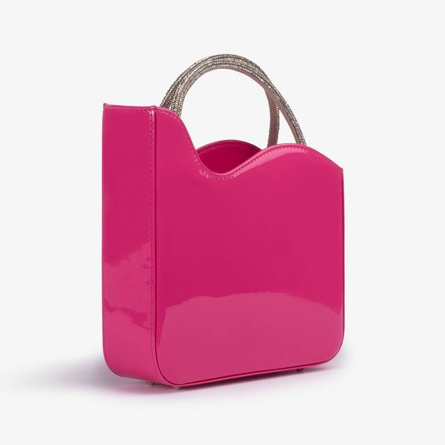 Le Silla Small bag vernice fucsia party con Cristalli Shopping Online