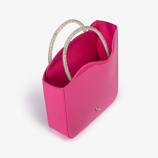Le Silla Small bag vernice fucsia party con Cristalli Shopping Online