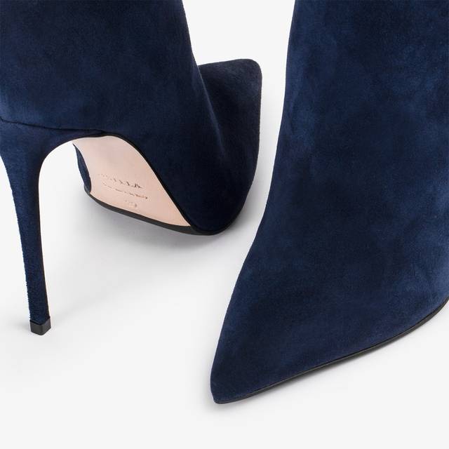 Le Silla Stivaletto camoscio blu navy Sconto