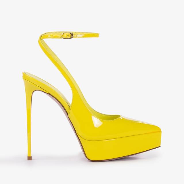Le Silla Slingback plateau vernice gialla stella Saldi Di Fabbrica