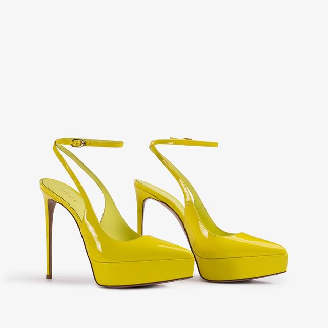 Le Silla Slingback plateau vernice gialla stella Saldi Di Fabbrica