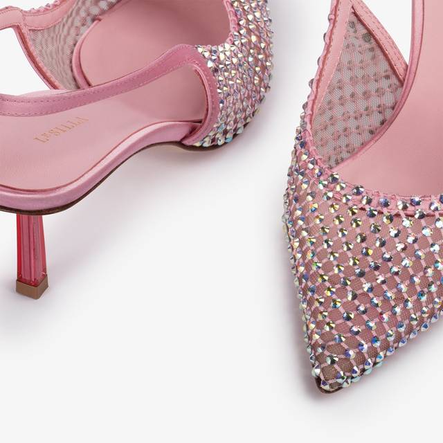 Le Silla Slingback gioiello rete rosa dea e Cristalli Negozio