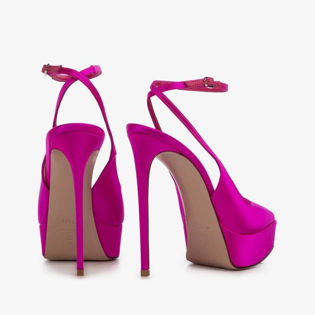 Le Silla Slingback con plateau raso fucsia bouganville Promozione Limitata