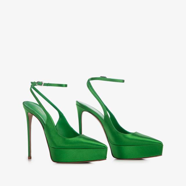 Le Silla Slingback con plateau raso verde emerald Fino Al -60%
