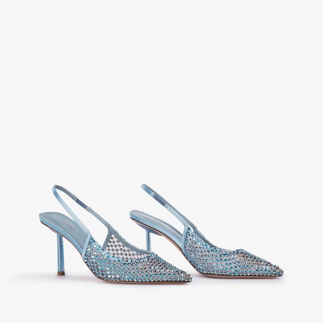 Le Silla Slingback gioiello rete azzurro cielo e Cristalli Offerta