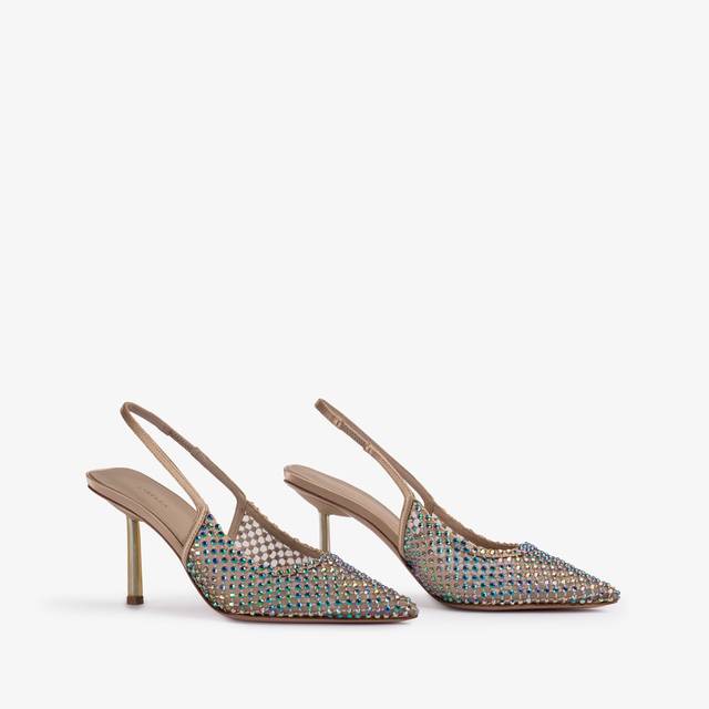 Le Silla Slingback gioiello rete oro e Cristalli iridescenti Economico