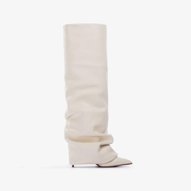 Le Silla Stivale con risvolto nappa bianco milk Vendita Economica